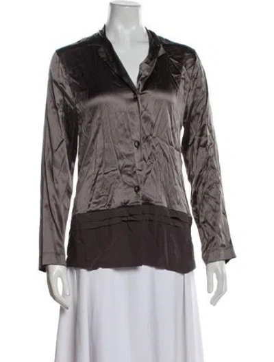 Pre-owned La Perla Silk V-neck Button-up Top In Multi