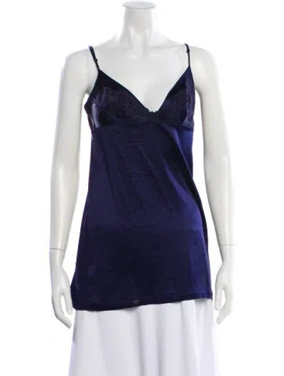 Pre-owned La Perla Silk V-neck Top In Black