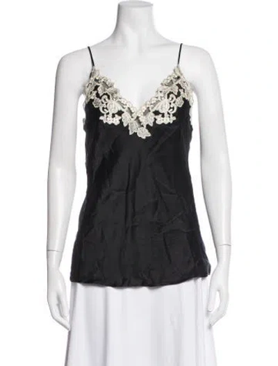 Pre-owned La Perla Silk V-neck Top In Black