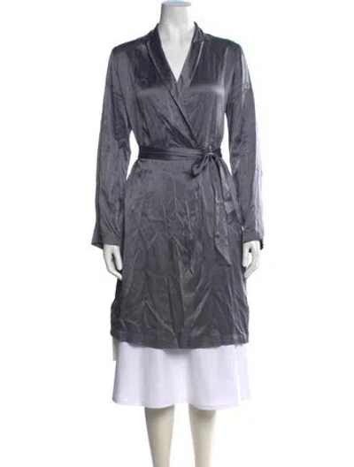 Pre-owned La Perla Silk V-neck Top In Gray