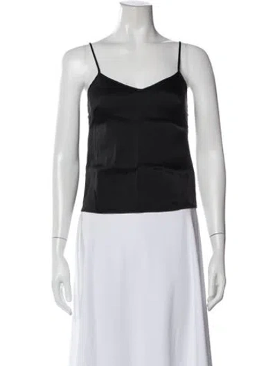 Pre-owned La Perla Silk V-neck Top In White