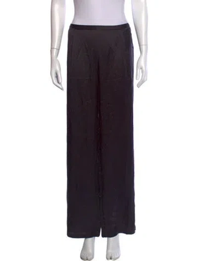 Pre-owned La Perla Silk Wide Leg Pants In Black