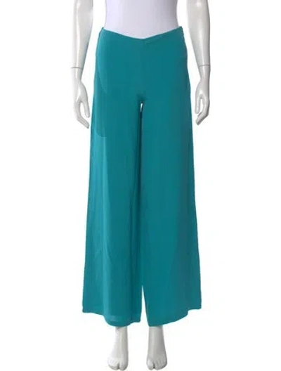 Pre-owned La Perla Silk Wide Leg Pants In Blue