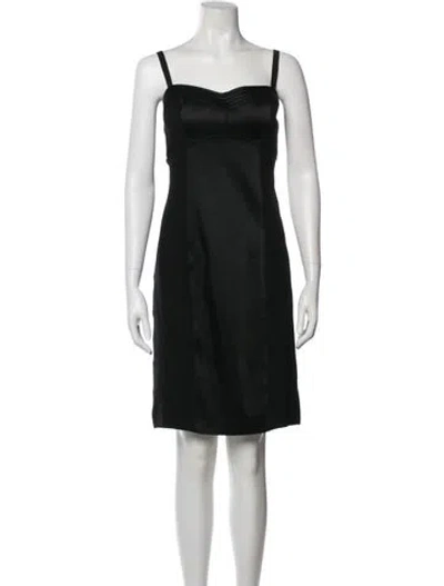 Pre-owned La Perla Square Neckline Knee-length Dress In Black