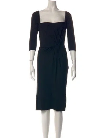 Pre-owned La Perla Square Neckline Knee-length Dress In Black