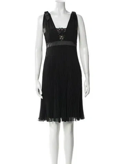 Pre-owned La Perla Square Neckline Knee-length Dress W/ Tags In Black