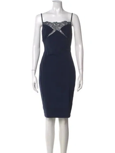 Pre-owned La Perla Square Neckline Knee-length Dress W/ Tags In Blue