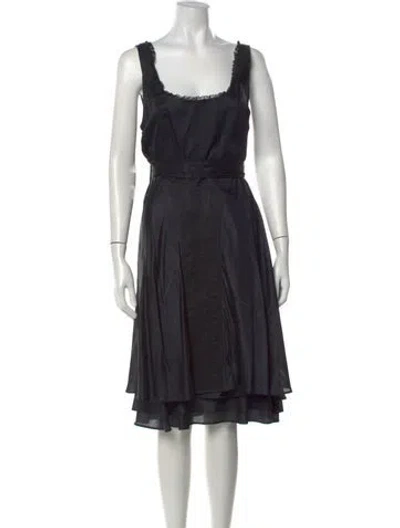 Pre-owned La Perla Square Neckline Midi Length Dress In Black