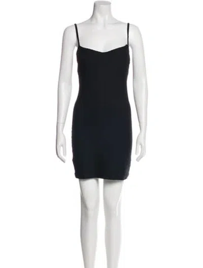 Pre-owned La Perla Square Neckline Mini Dress In Black