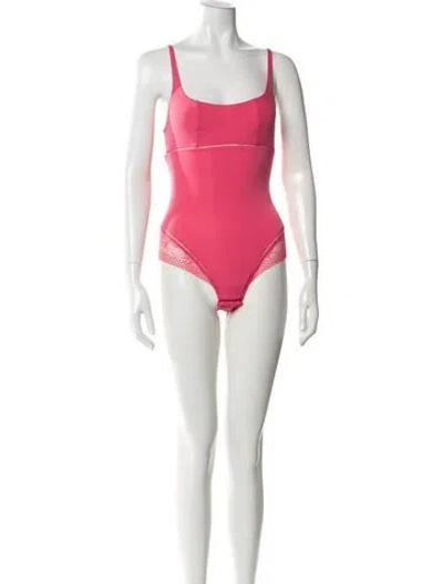 Pre-owned La Perla Square Neckline Sleeveless Bodysuit W/ Tags In Pink