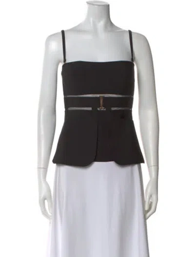 Pre-owned La Perla Square Neckline Sleeveless Top In Black