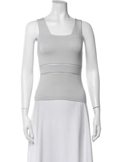 Pre-owned La Perla Square Neckline Sleeveless Top In White