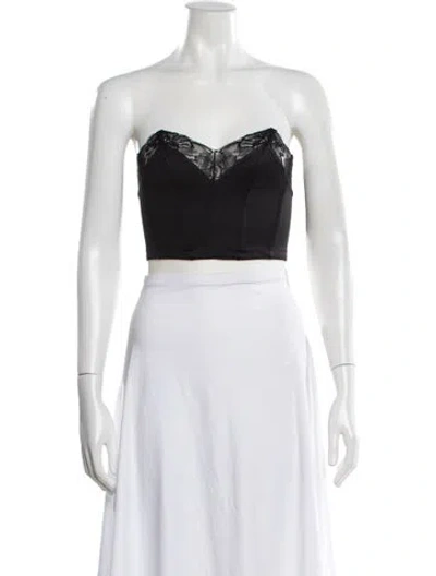 Pre-owned La Perla Strapless Crop Top In Black