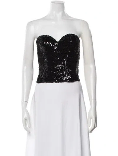 Pre-owned La Perla Strapless Crop Top In Black
