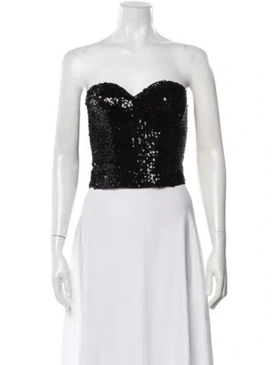 Pre-owned La Perla Strapless Crop Top In Black/white