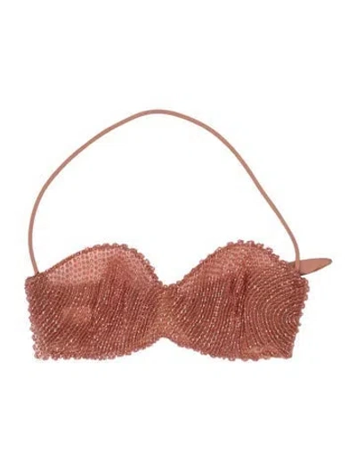 Pre-owned La Perla Strapless Crop Top In Brown