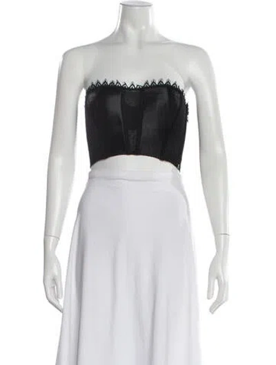 Pre-owned La Perla Strapless Crop Top W/ Tags In Black