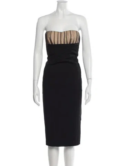 Pre-owned La Perla Strapless Knee-length Dress In Green
