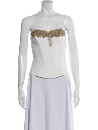 Pre-owned La Perla Strapless Top In White