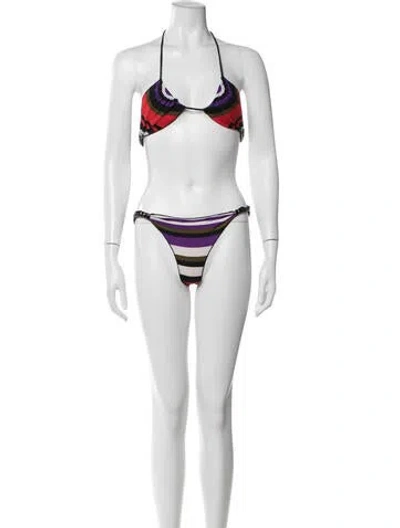 Pre-owned La Perla Striped Bikini In Blue