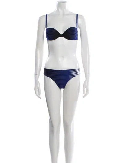 Pre-owned La Perla Striped Bikini W/ Tags In Red