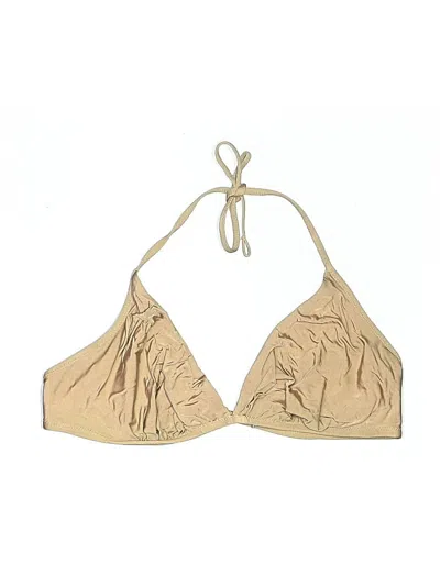 Pre-owned La Perla Swimsuit Top Gold Metallic Pattern Swimwear