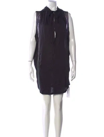 Pre-owned La Perla Tie Neck Mini Dress In Black