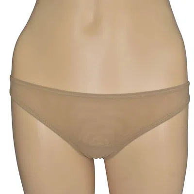 La Perla Underwear Semi Sheer Mesh Thong Panty In Brown