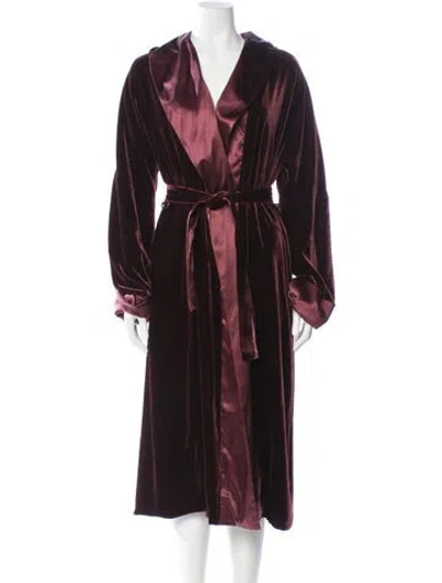 Pre-owned La Perla Velvet Robe In Burgundy