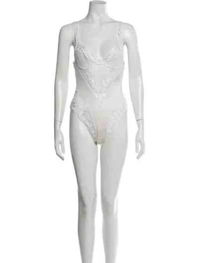 Pre-owned La Perla Vintage 2000's Bodysuit In Neutrals