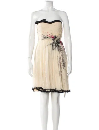 Pre-owned La Perla Vintage Mini Dress In Neutral