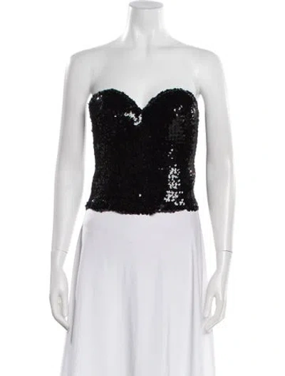 Pre-owned La Perla Vintage Strapless Crop Top In Black