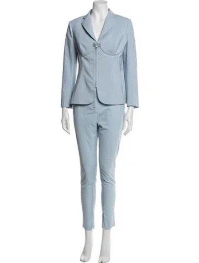 Pre-owned La Perla Vintage Virgin Wool Pantsuit In Blue