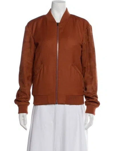 Pre-owned La Perla Virgin Wool Bomber Jacket In Orange