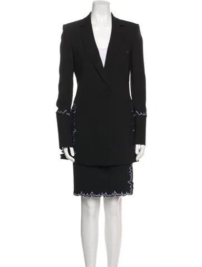 Pre-owned La Perla Virgin Wool Cutout Accent Skirt Set In Black