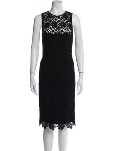 Pre-owned La Perla Virgin Wool Knee-length Dress In Blue