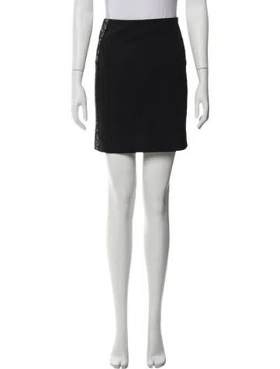 Pre-owned La Perla Virgin Wool Mini Skirt In Black