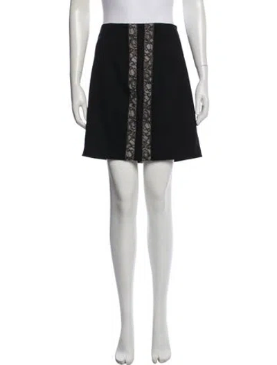 Pre-owned La Perla Virgin Wool Mini Skirt In Black