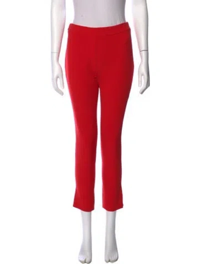 Pre-owned La Perla Virgin Wool Straight Leg Pants In Red