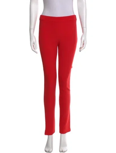 Pre-owned La Perla Virgin Wool Straight Leg Pants In Red