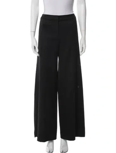 Pre-owned La Perla Virgin Wool Wide Leg Pants In Black