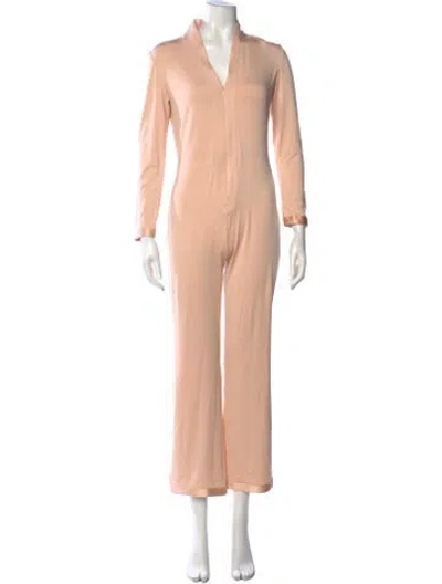 Pre-owned La Perla V-neck Jumpsuit In Pink