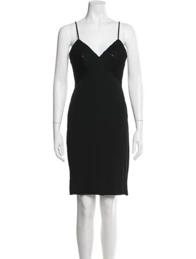 Pre-owned La Perla V-neck Knee-length Dress In Black
