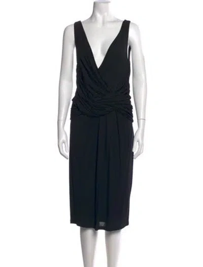Pre-owned La Perla V-neck Knee-length Dress In Black