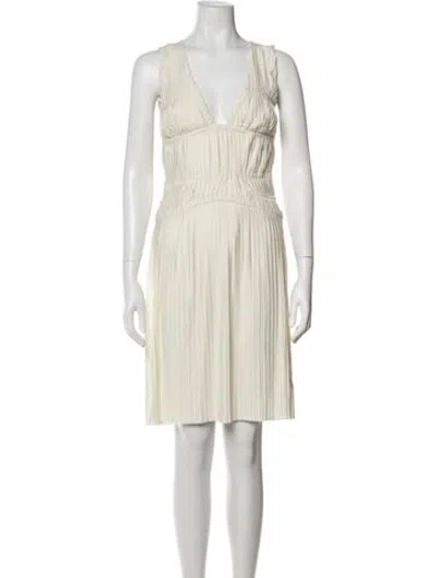 Pre-owned La Perla V-neck Knee-length Dress In Neutrals