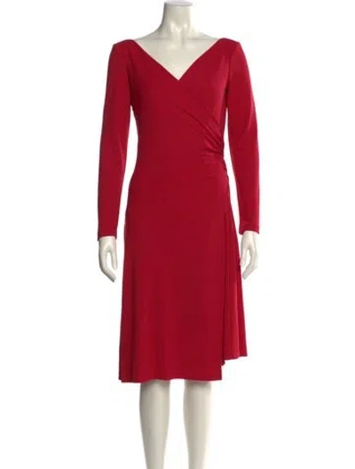 Pre-owned La Perla V-neck Knee-length Dress In Red