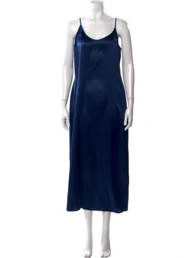 Pre-owned La Perla V-neck Long Dress In Blue
