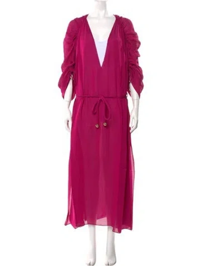 Pre-owned La Perla V-neck Long Dress W/ Tags In Pink