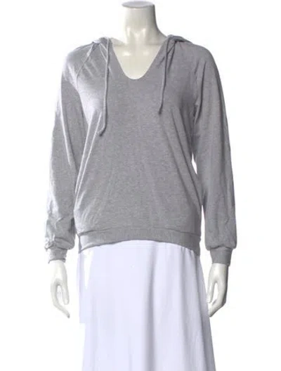 Pre-owned La Perla V-neck Long Sleeve Hoodie In Gray