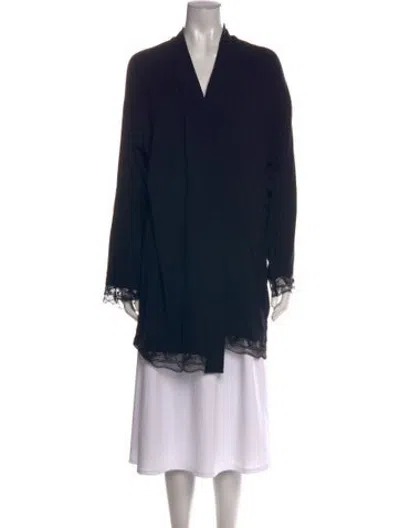 Pre-owned La Perla V-neck Long Sleeve Tunic In Black